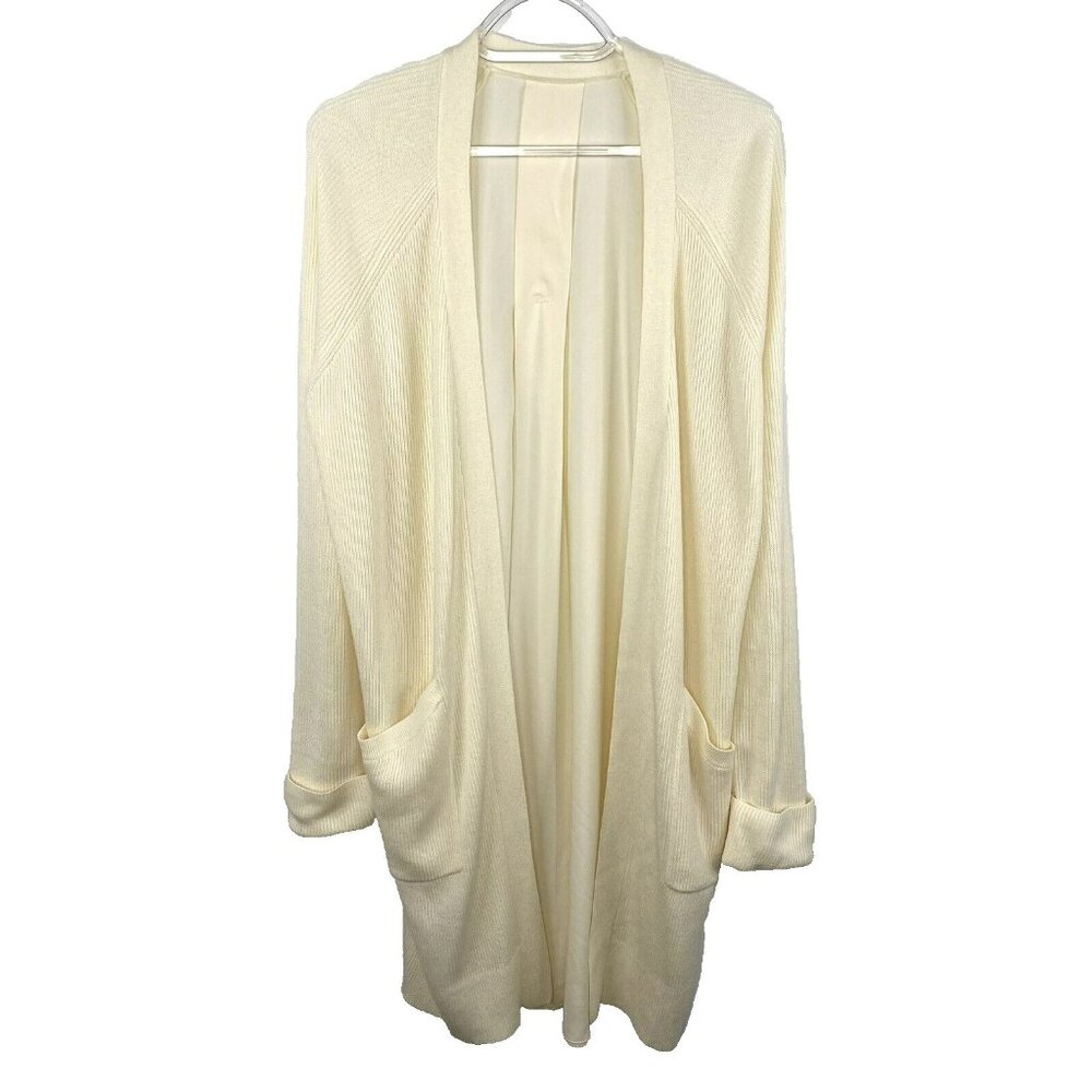 Lululemon Sweater Size 6 Still At Ease Wrap Long Open Cardigan Knit Ivory